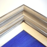 Wide frame in silver with painted white slip