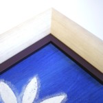 Painted white wood with mauve slip