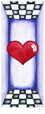 Chequered Heart. Watercolour by Jane Seddon